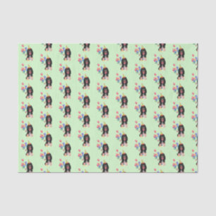 Black and Tan Cavalier Spaniel Birthday Tissue Paper