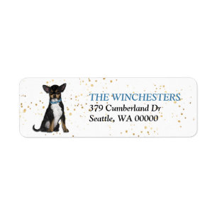 Black and Tan Chihuahua Dog Return Address