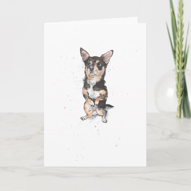 Black and Tan Chihuahua Funny cute Dog Birthday Card (Front)