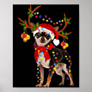 Black And Tan Chihuahua Gorgeous Reindeer Christma Poster