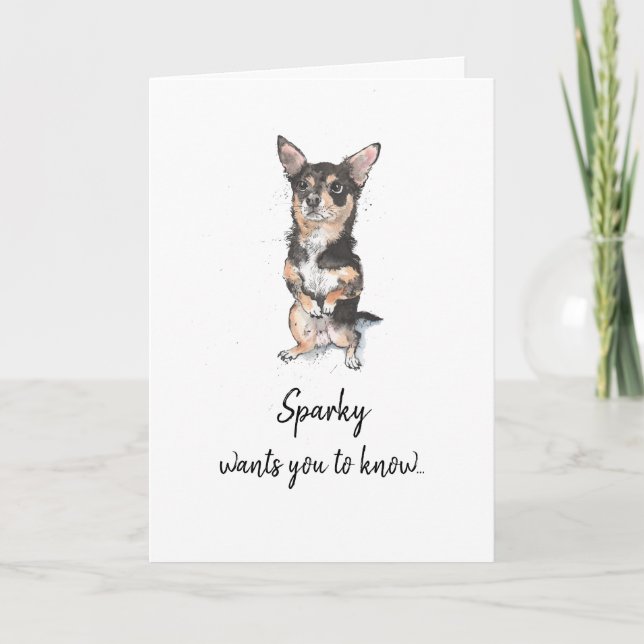 Black and tan Chihuahua personalized Father’s day Card (Front)