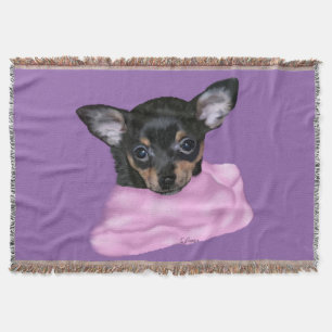 Black and Tan Chihuahua Puppy Throw Blanket