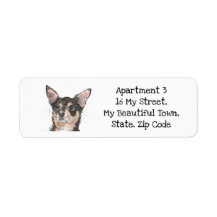 Black and Tan Chihuahua speckle watercolor dog