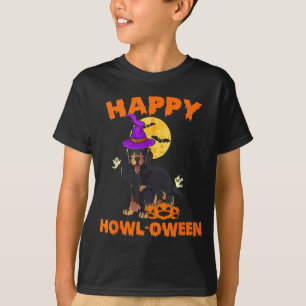 Black And Tan Cocker Spaniel Dog Witch Halloween T-Shirt
