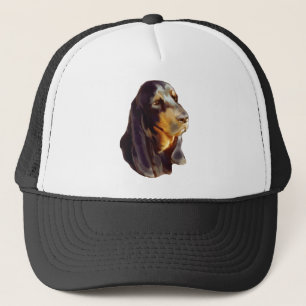 black and tan coon Hound Trucker Hat