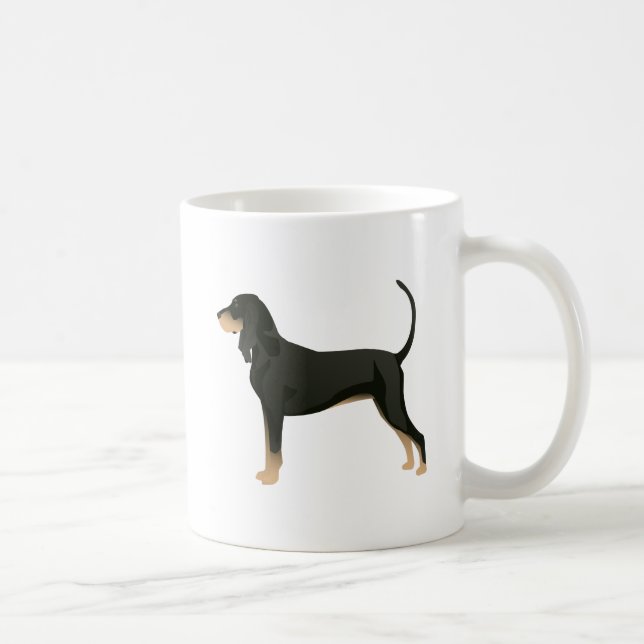 Black and Tan Coonhound Basic Breed Customizable Coffee Mug (Right)