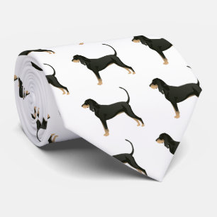 Black and Tan Coonhound Basic Breed Customizable Tie