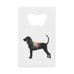 Black and Tan Coonhound Dog Boho Silhouette Credit Card Bottle Opener