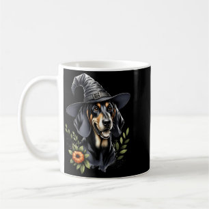 Black And Tan Coonhound Dog Halloween Watercolor Coffee Mug