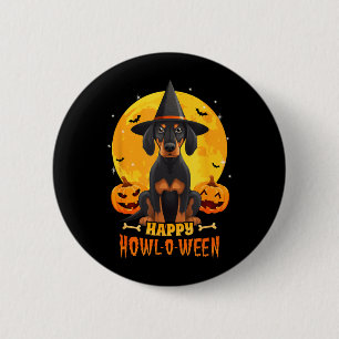 Black And Tan Coonhound Halloween Dog Howl O Ween 2 Inch Round Button