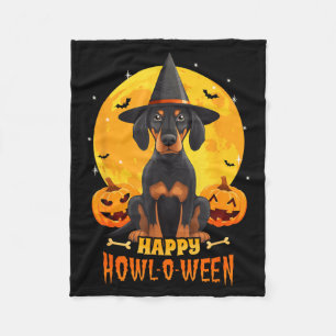 Black And Tan Coonhound Halloween Dog Howl O Ween Fleece Blanket