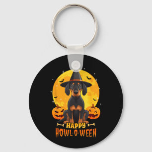 Black And Tan Coonhound Halloween Dog Howl O Ween Keychain