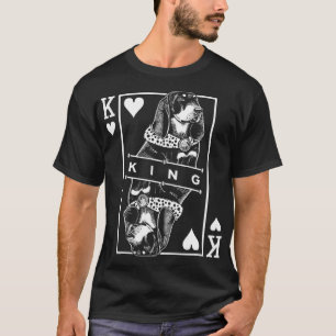 Black and Tan Coonhound King Of Hearts Dog Pop T-Shirt
