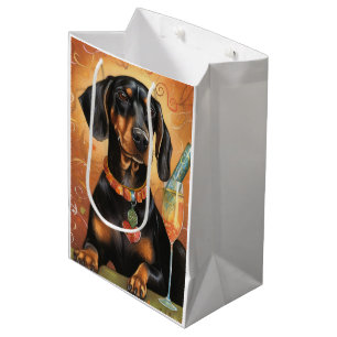 Black and Tan Coonhound New Year Medium Gift Bag