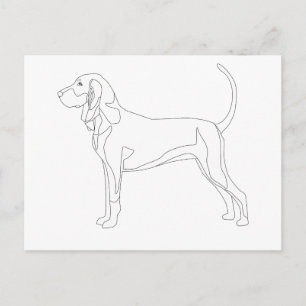 Black and Tan Coonhound Ready to Colour Design Postcard