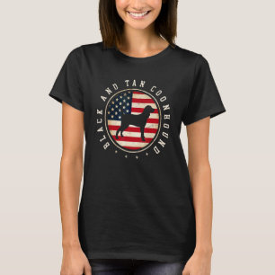 Black And Tan Coonhound Usa Flag 4th July Dog Mom  T-Shirt