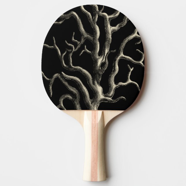 Black and Tan Coral Ping Pong Paddle (Front)