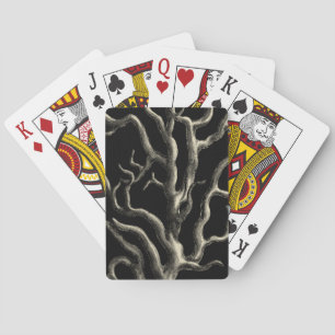Black and Tan Coral Playing Cards