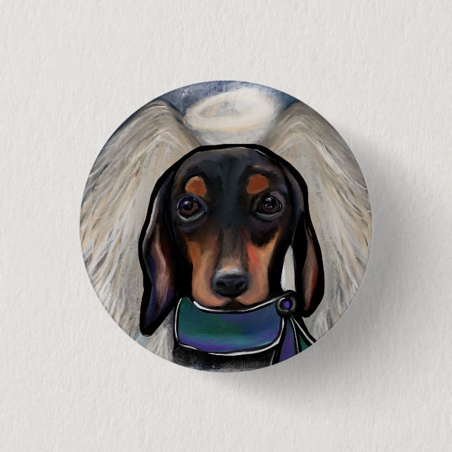Black and Tan Dachshund 1 Inch Round Button (Front)