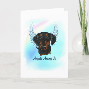 Black and Tan Dachshund Angel Dog Pet Loss Card