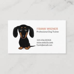 Black and Tan Dachshund   Cute Doxie Cartoon Dog Business Card