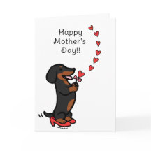Black and Tan Dachshund Mother's Day Hearts