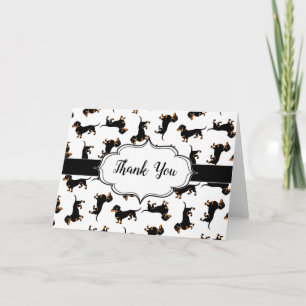 Black and Tan Dachshund Motif Merci Notes