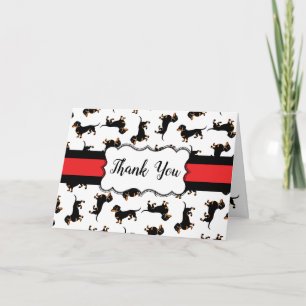 Black and Tan Dachshund Motif Merci Notes