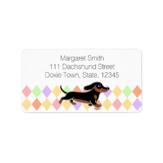 Black and Tan Dachshund Running Label