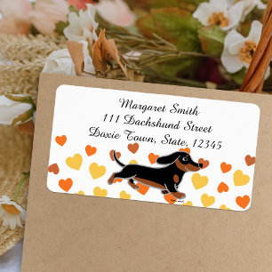 Black and Tan Dachshund Running Label