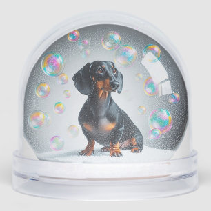 BLACK AND TAN DACHSHUND SNOW GLOBE