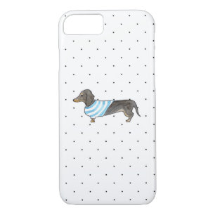 Black and Tan Dachshund - Watercolor & Polka Dots Case-Mate iPhone Case