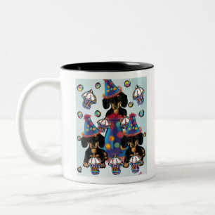 Black and Tan Dachshunds Two-Tone Coffee Mug