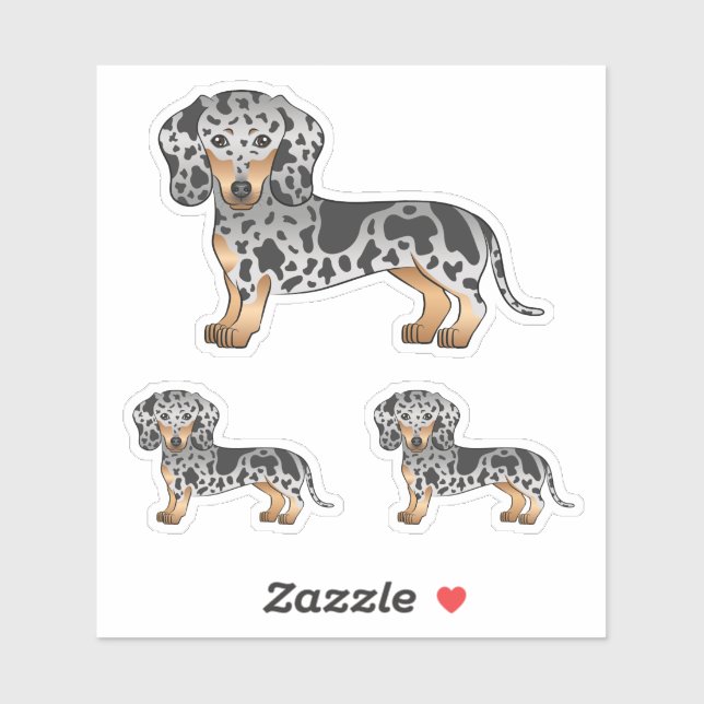 Black And Tan Dapple Short Hair Dachshund Dogs (Sheet)