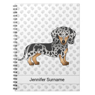 Black And Tan Dapple Short Hair Dachshund & Text Notebook