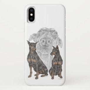 Black and Tan Doberman Dogs iPhone X Case