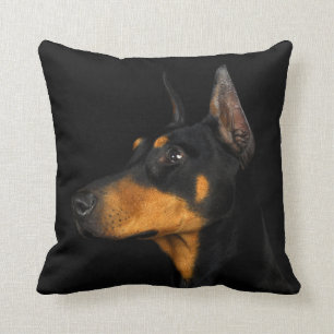 Black and tan Doberman Pinscher pillow. Throw Pillow