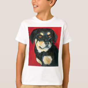Black and Tan Dog Lover T-Shirts - Red Painting
