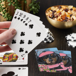 Black and Tan Doxie Playing Cards