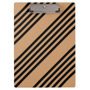 Black and tan five stripe pattern clipboard