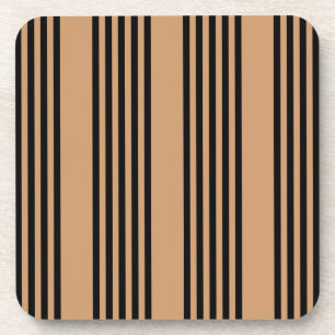 Black and tan five stripe pattern coaster