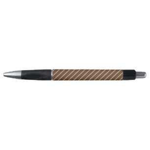 Black and tan five stripe pattern pen