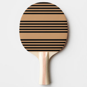 Black and tan five stripe pattern ping pong paddle