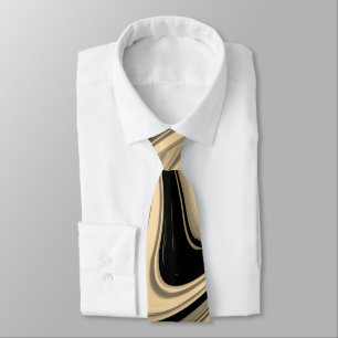 Black and Tan Floe Pattern Tie