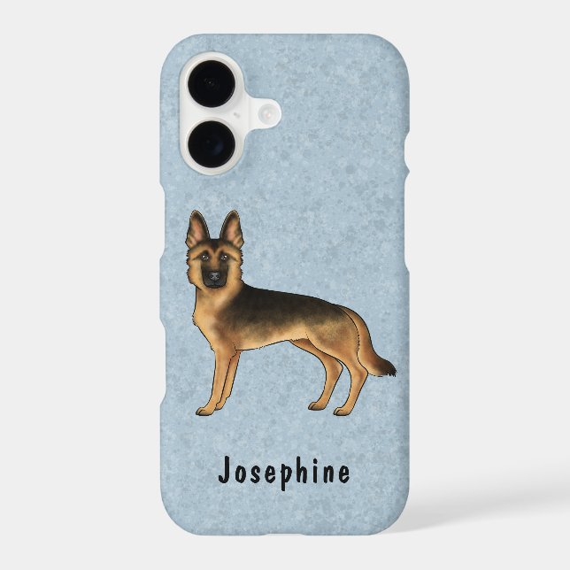 Black And Tan German Shepherd Dog With Custom Name (Back)