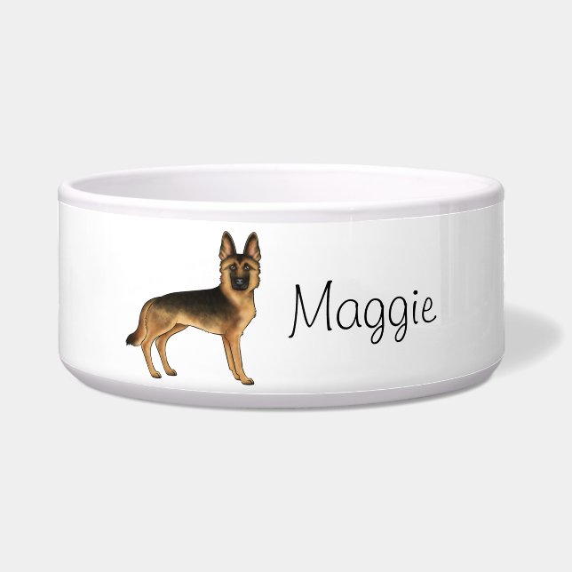 Black And Tan German Shepherd Dog With Custom Name (Front)