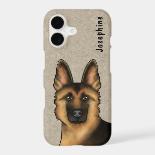 Black And Tan German Shepherd Head And Custom Name