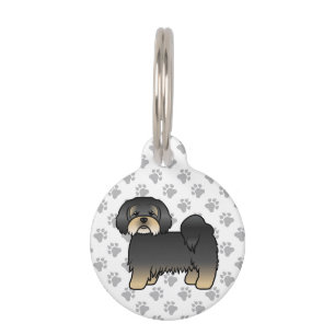 Black And Tan Lhasa Apso Cute Dog & Pet's Info Pet Tag