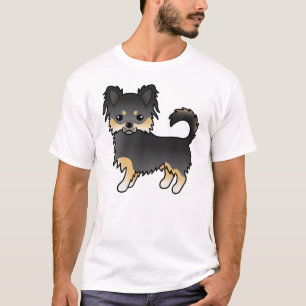 Black And Tan Long Coat Chihuahua Cute Dog T-Shirt