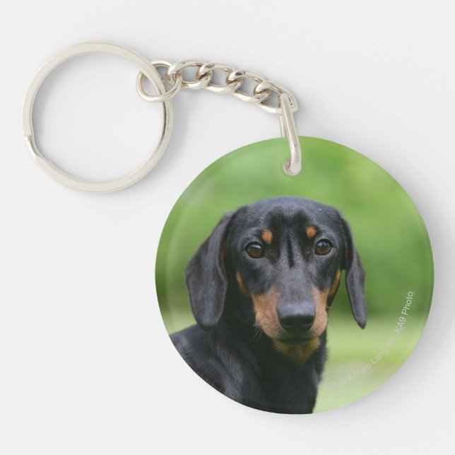 Black and Tan Miniture Dachshund 1 Keychain (Front)